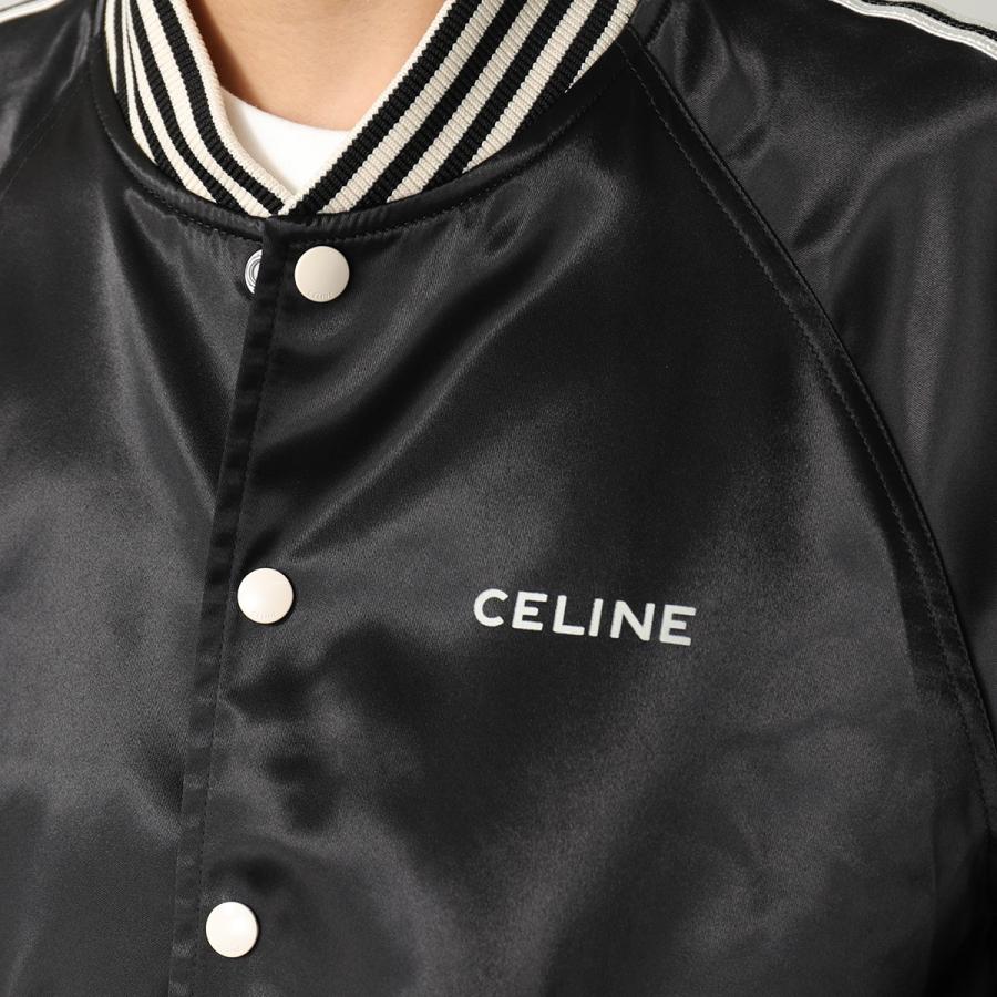 CELINE セリーヌ テディジャケット 2W971048S.38NO メンズ サテン ジャケット ブルゾン TEDDY ロゴ ショート丈 ツートーン ライン ブラック｜s-musee｜05